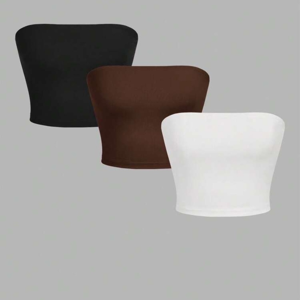 Stylish Women's Tube Tops - Black, Brown, and White